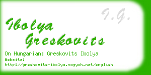 ibolya greskovits business card